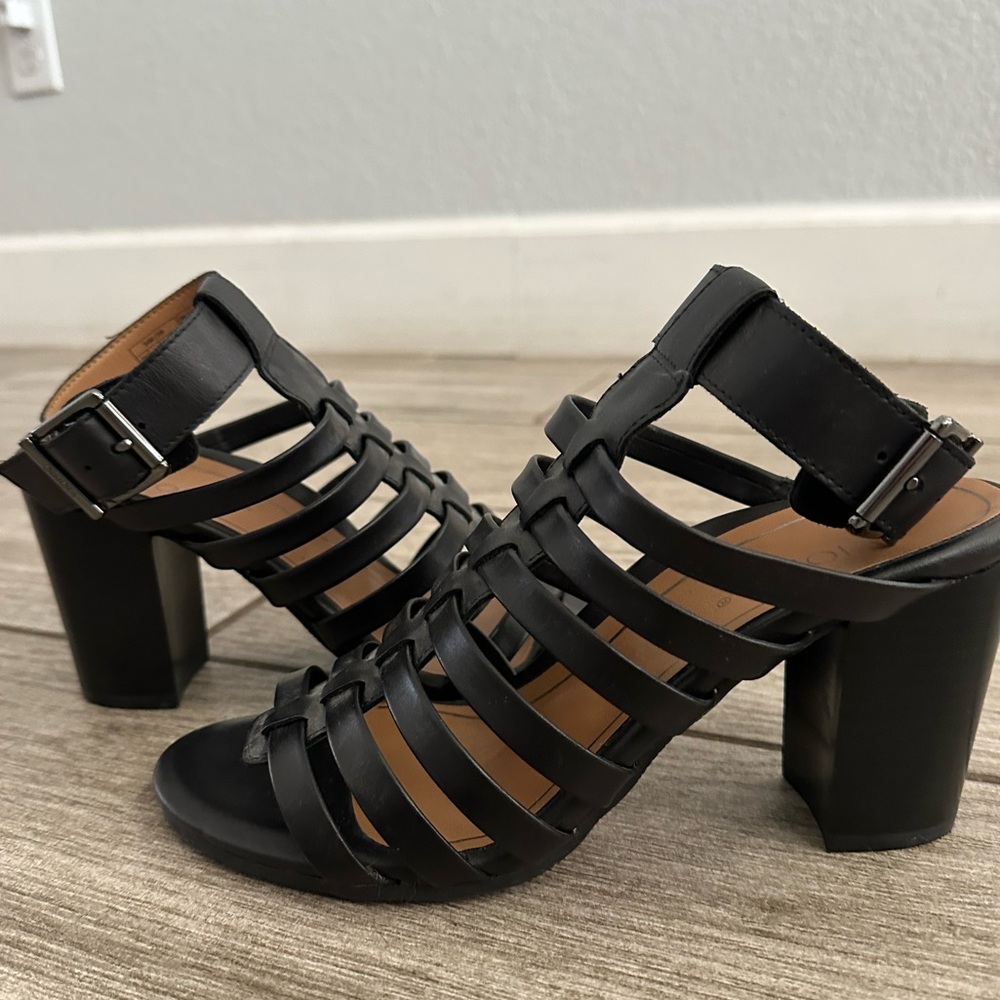 Vionic Women's Perk Sami Strappy Sandal Black Leather Women Size 7